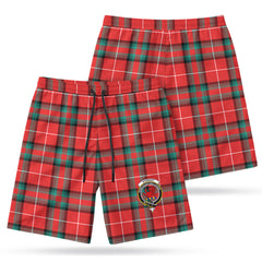 Stewart (Stuart) of Bute Tartan Crest Men's Beach Shorts