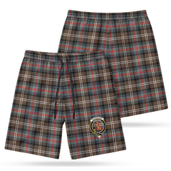 Sutherland Weathered Tartan Crest Men's Beach Shorts