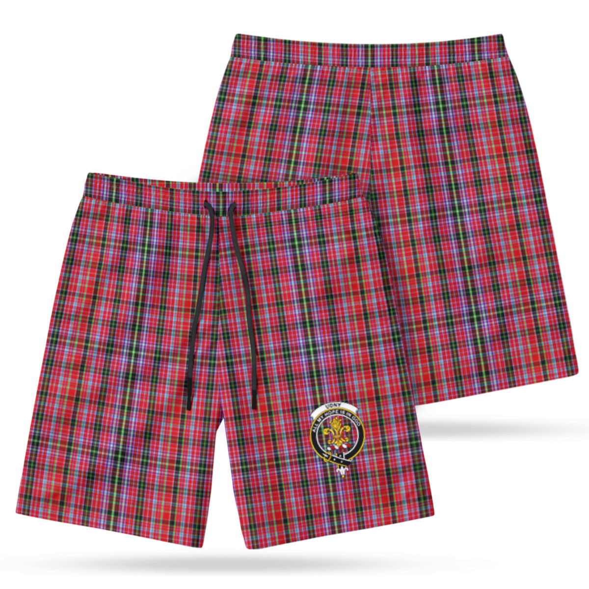 Udny Tartan Crest Men's Beach Shorts