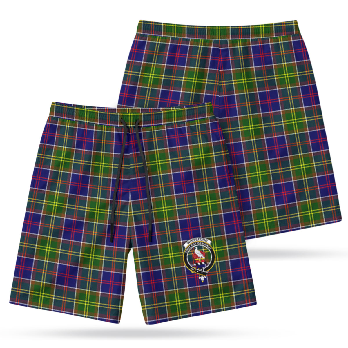 Whiteford Tartan Crest Men's Beach Shorts