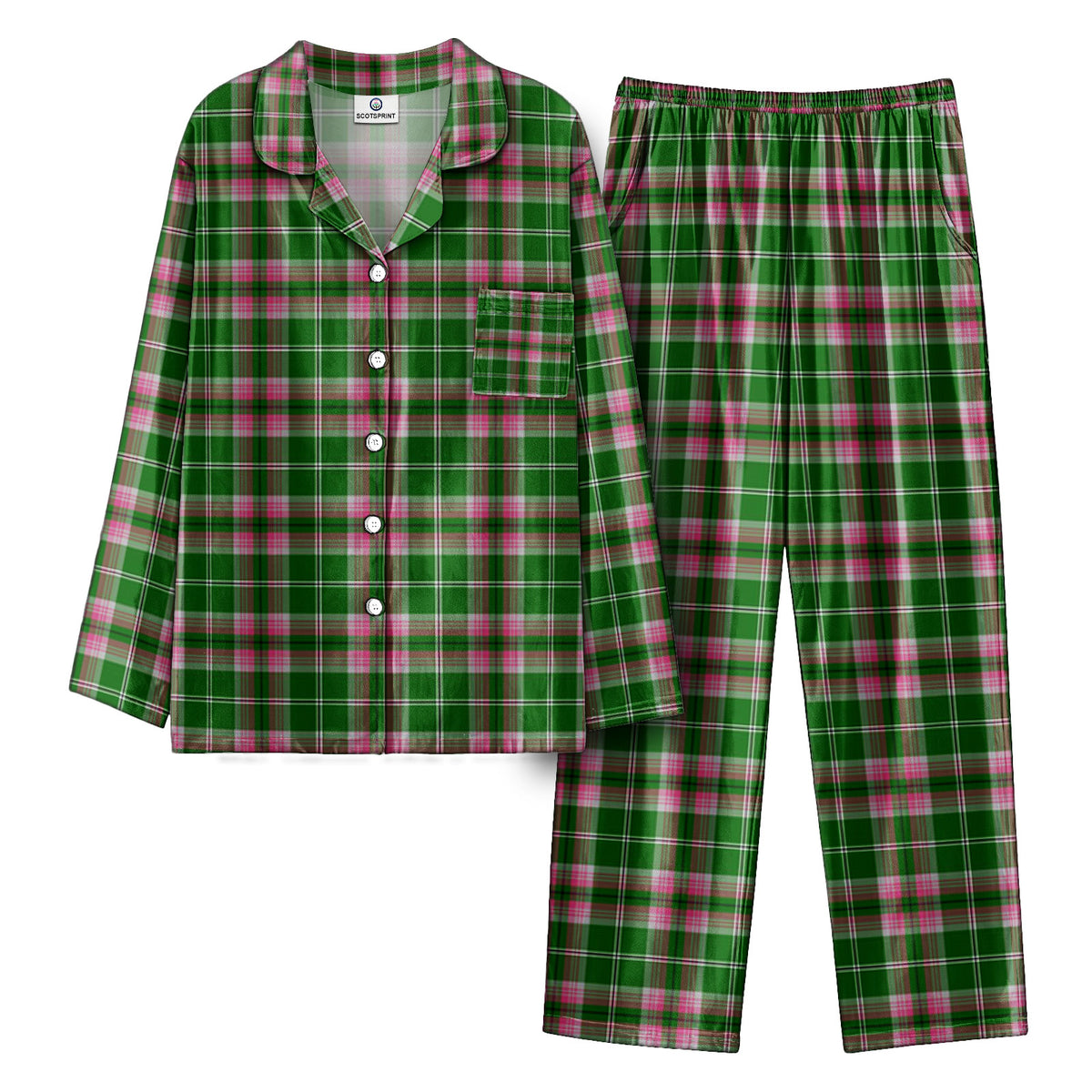 Gray Hunting Tartan Pajama Set
