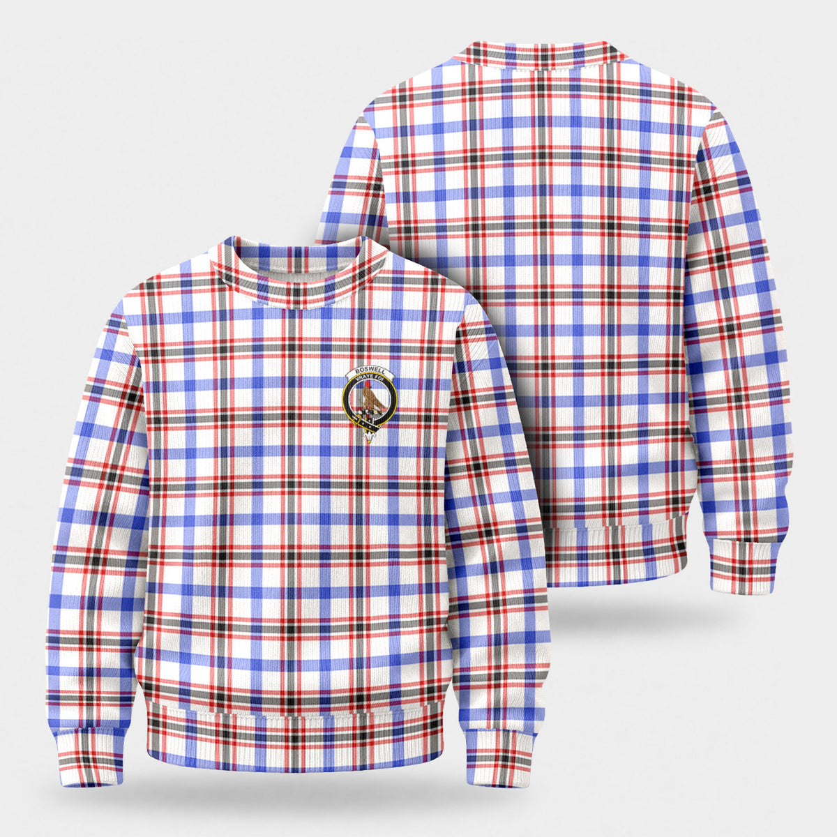 Boswell Modern Tartan Crest Sweater