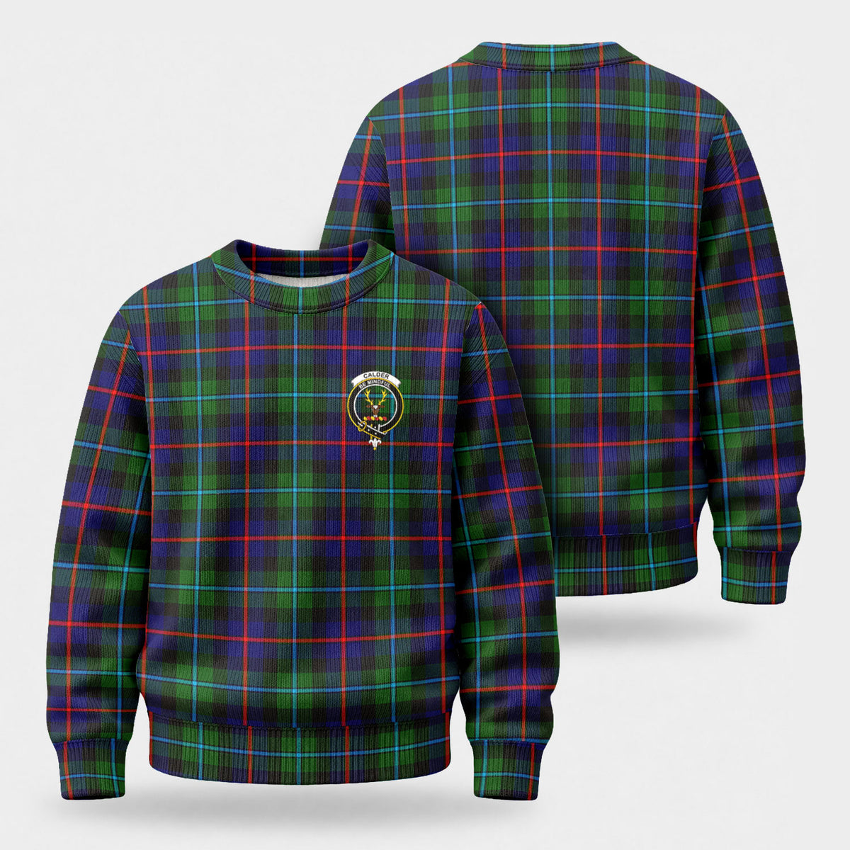 Calder Tartan Crest Sweater