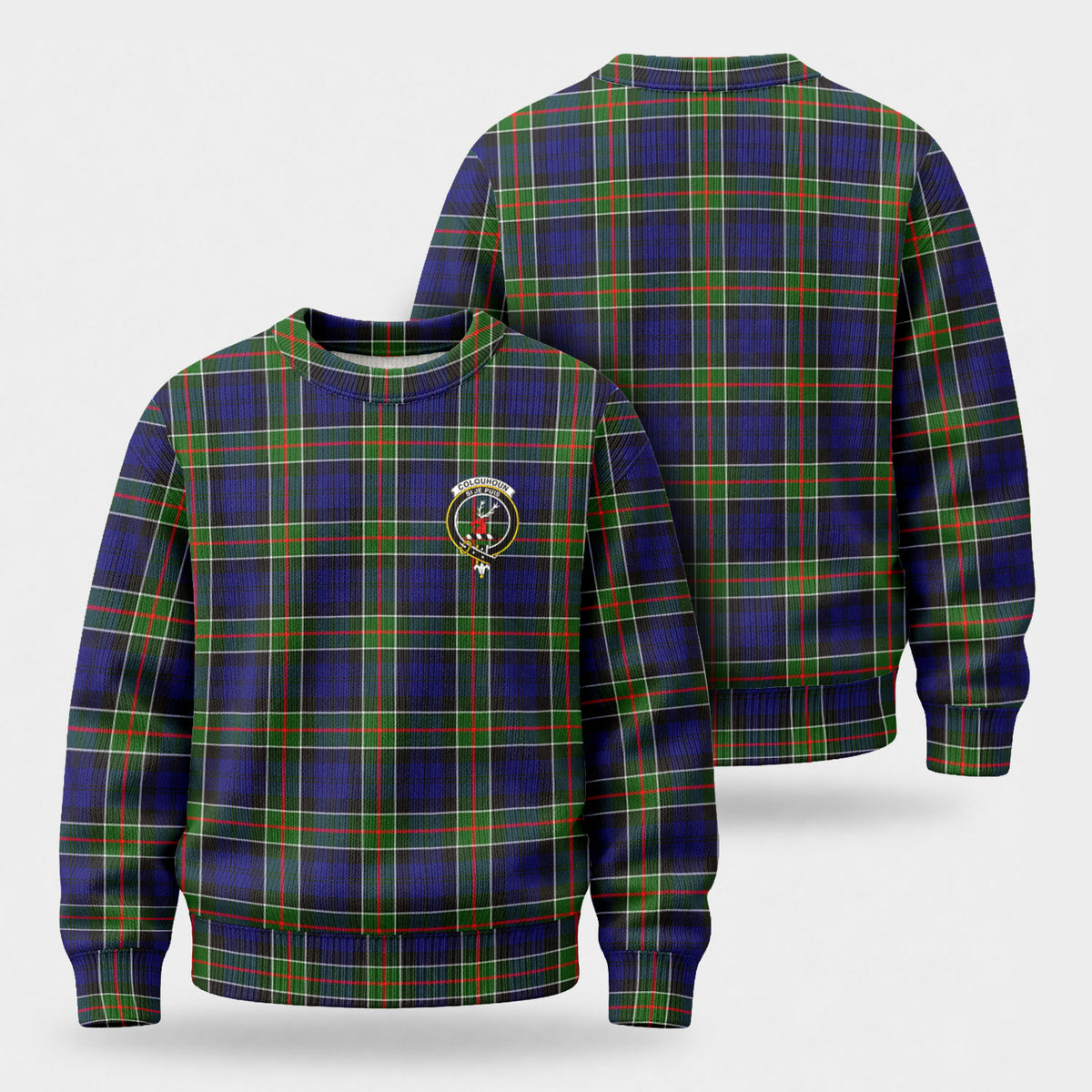 Colquhoun Modern Tartan Crest Sweater