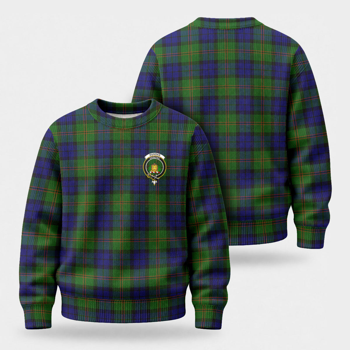 Dundas Modern Tartan Crest Sweater