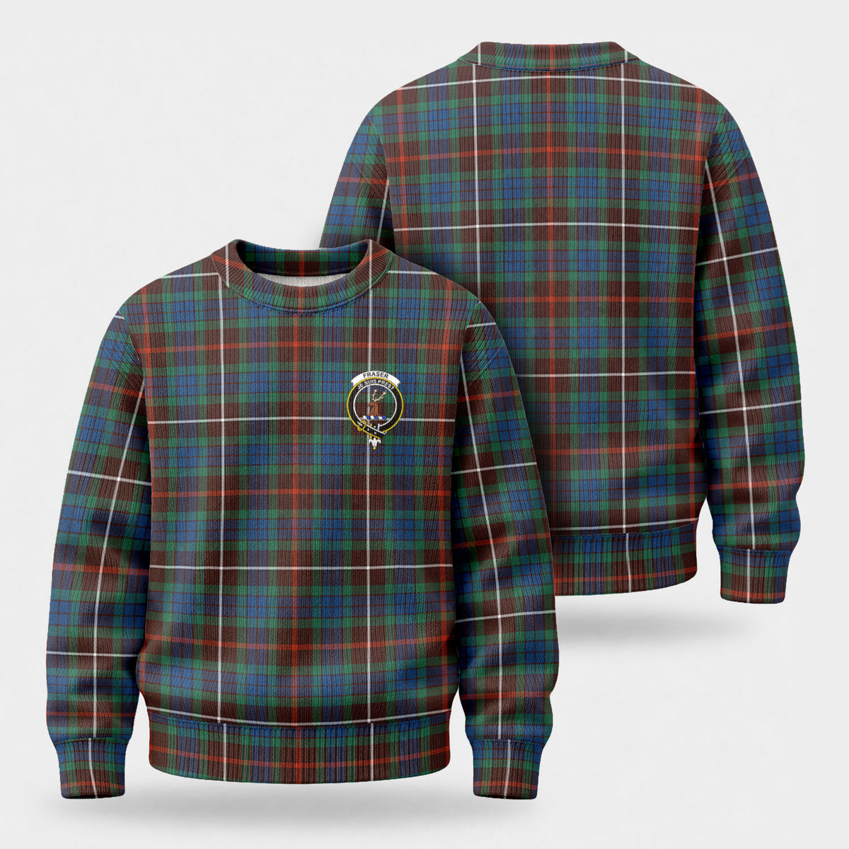 Fraser (of Lovat) Hunting Ancient Tartan Crest Sweater