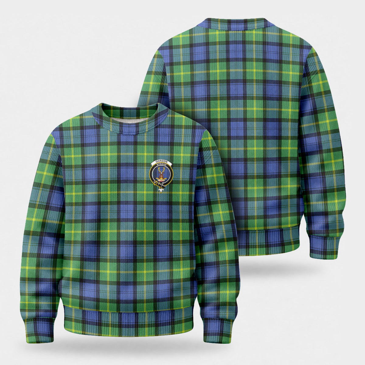 Gordon Old Ancient Tartan Crest Sweater