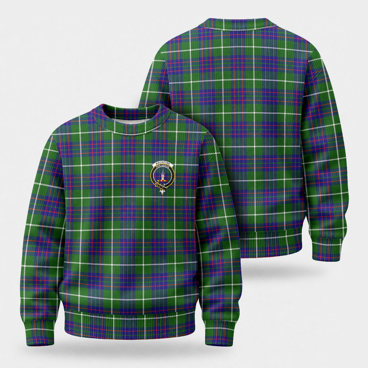 MacIntyre Hunting Modern Tartan Crest Sweater
