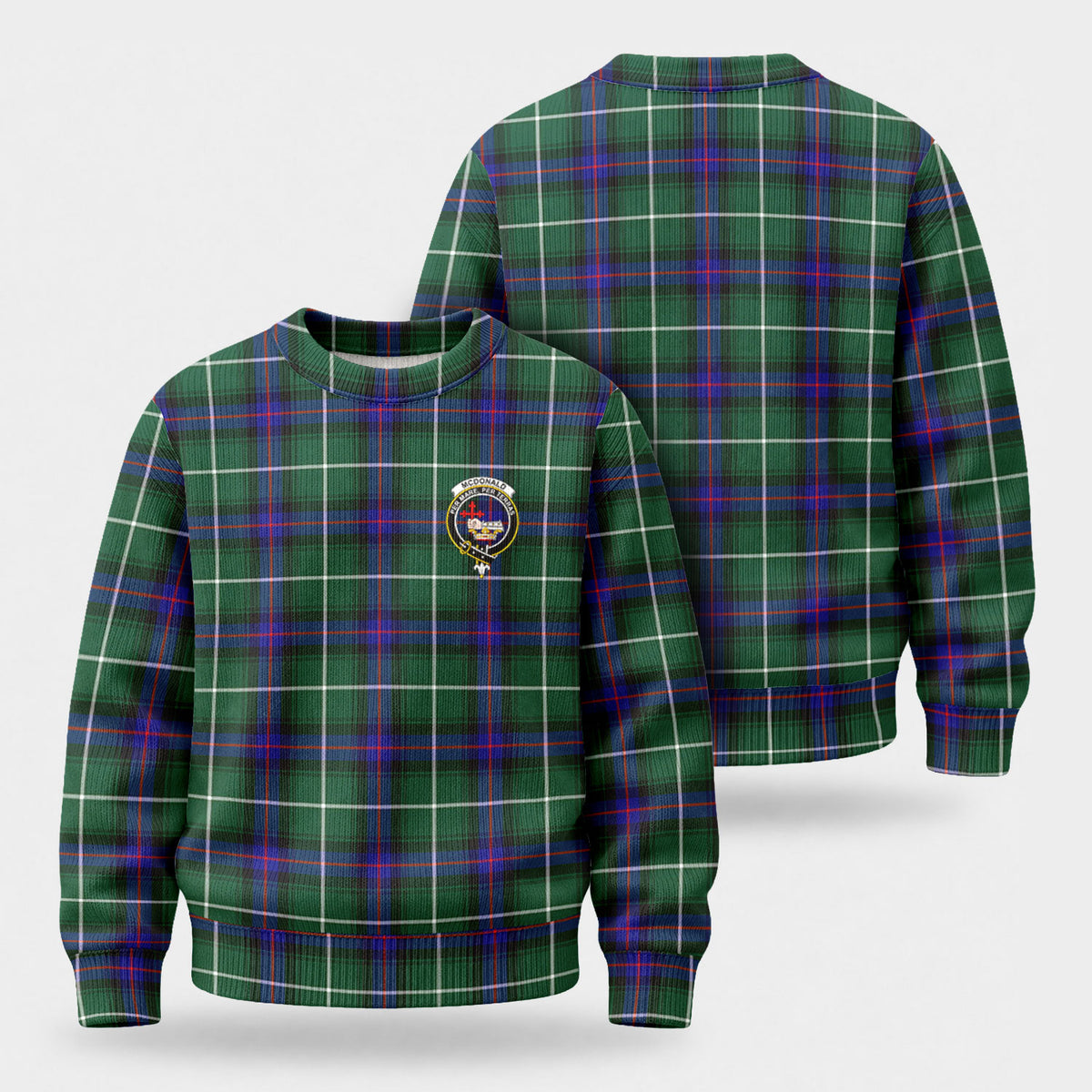 McDonald of the Isles Hunting Modern Tartan Crest Sweater