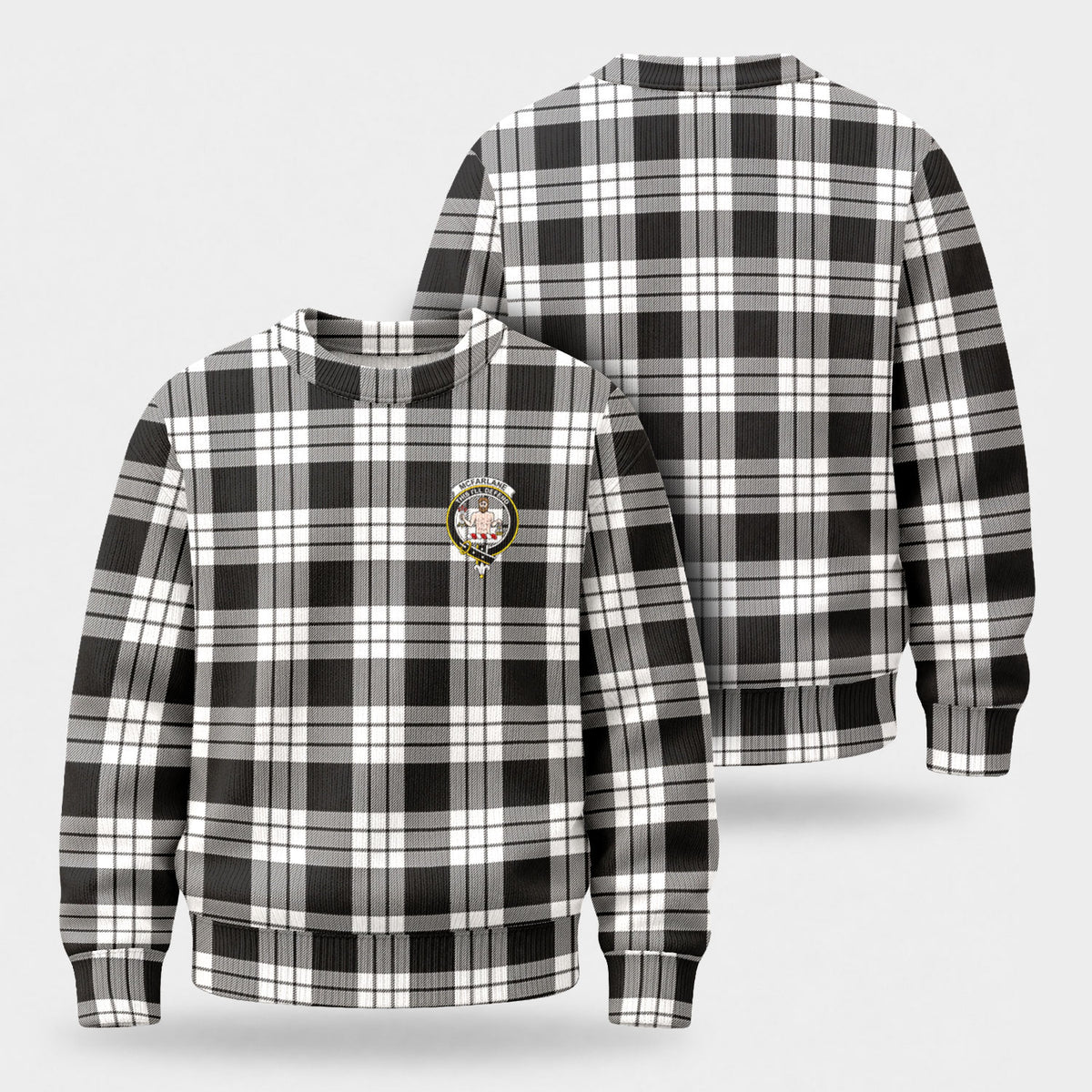 McFarlane Black - White Tartan Crest Sweater