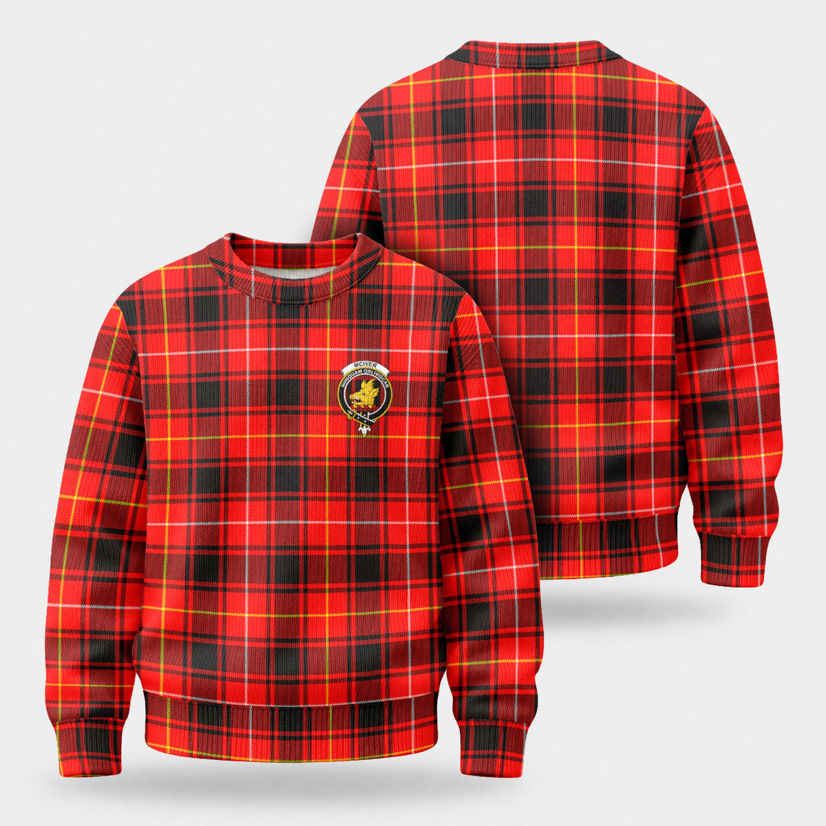 McIver Modern Tartan Crest Sweater