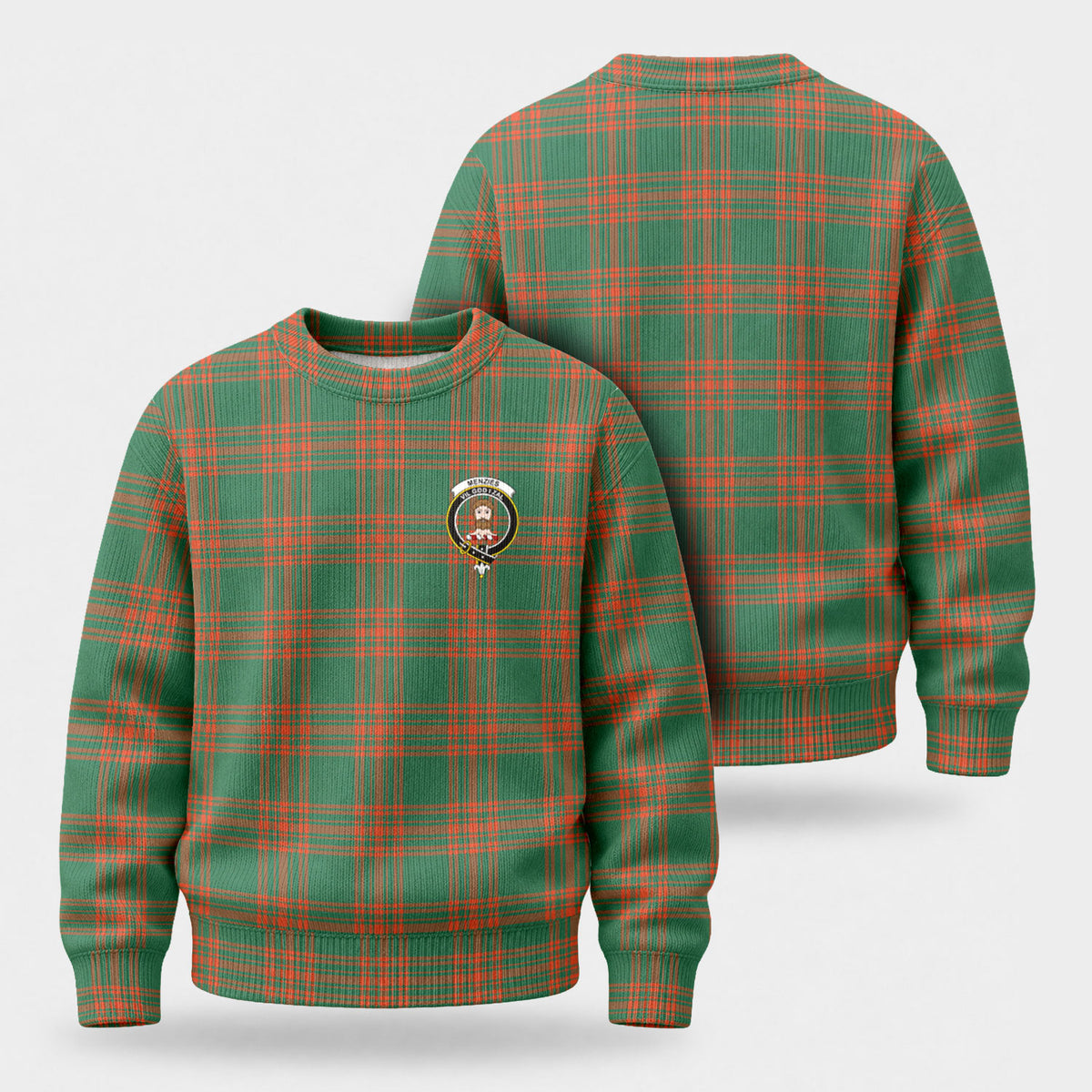 Menzies Green Ancient Tartan Crest Sweater