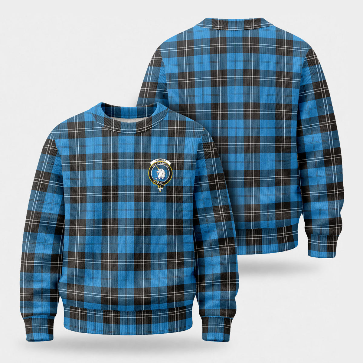 Ramsay Blue Ancient Tartan Crest Sweater
