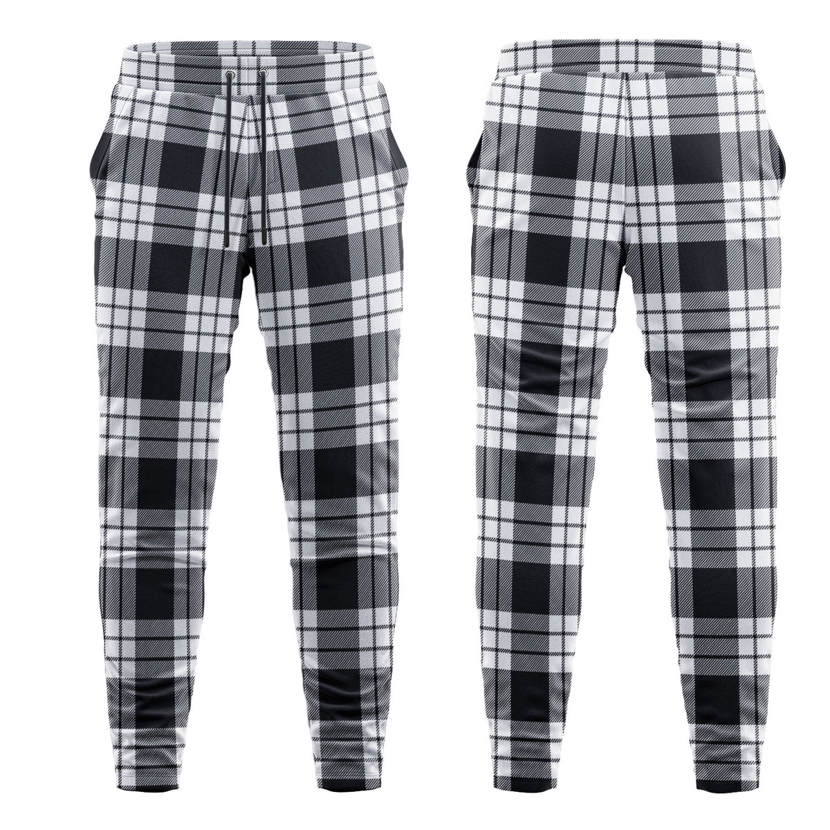 MacFarlane Black - White Tartan Sweatpants