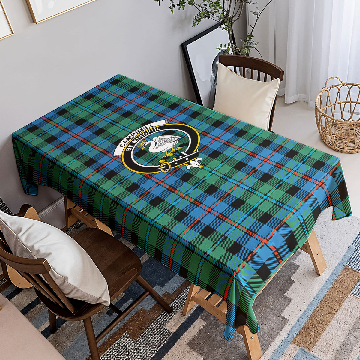Campbell of Cawdor Ancient Tartan Crest Tablecloth