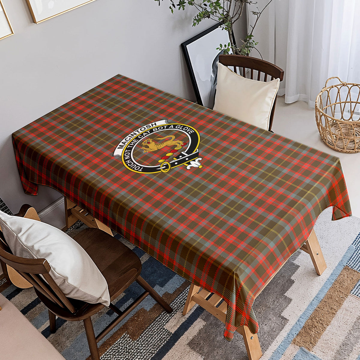 MacIntosh Hunting Weathered Tartan Crest Tablecloth