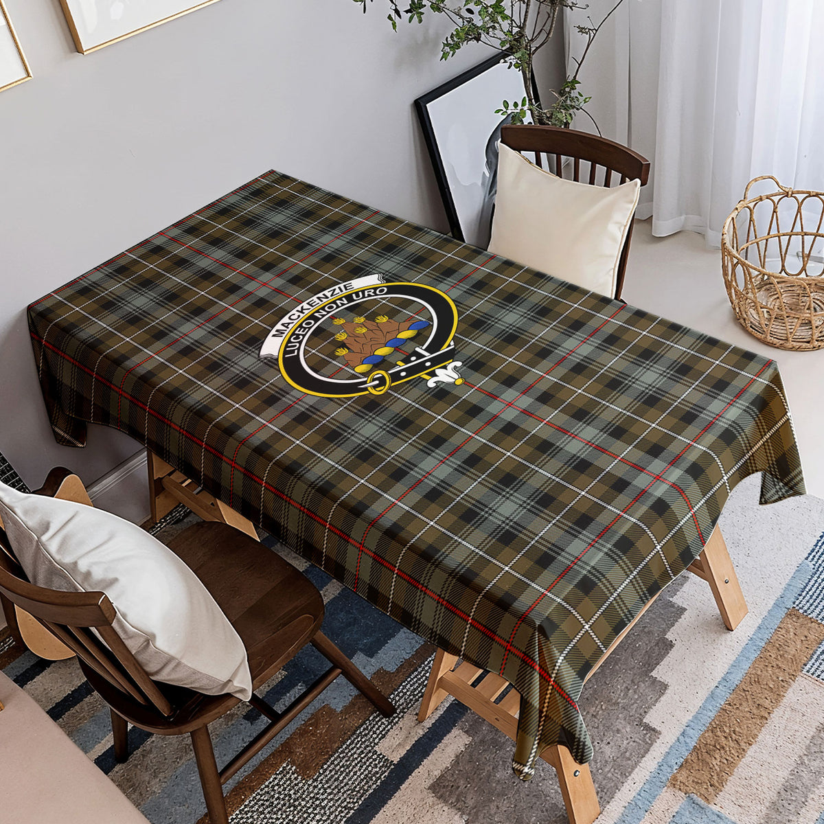 MacKenzie Weathered Tartan Crest Tablecloth