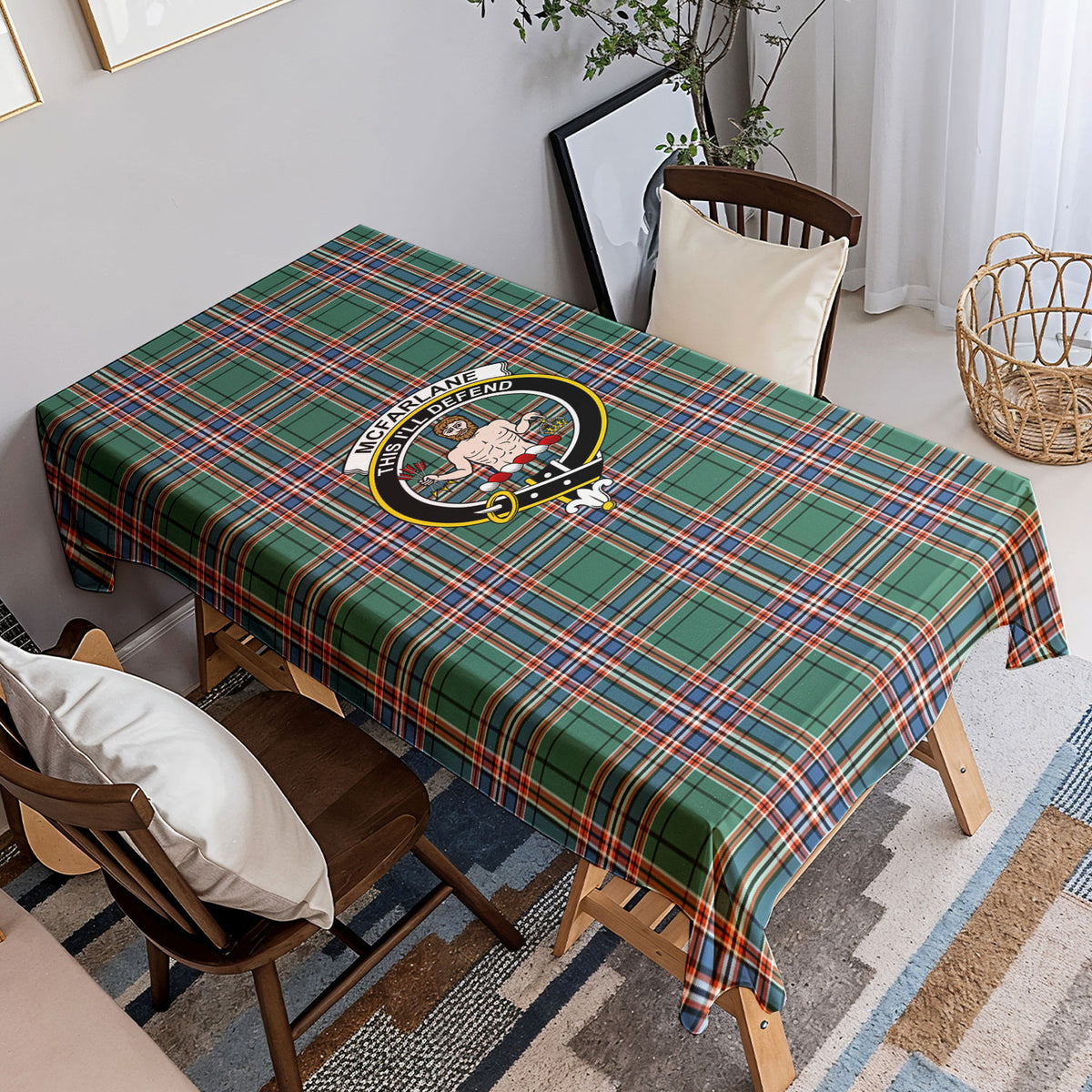 McFarlane Hunting Ancient Tartan Crest Tablecloth