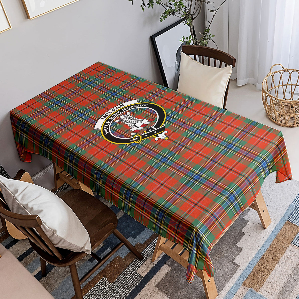 McLean of Duart Ancient Tartan Crest Tablecloth
