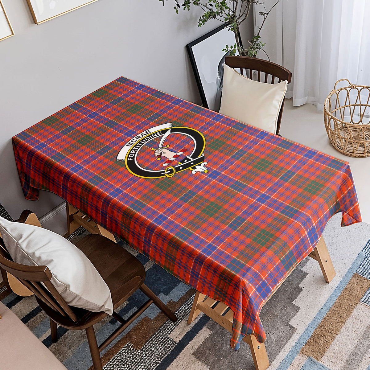 McRae Ancient Tartan Crest Tablecloth