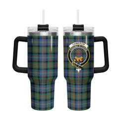 Cameron of Erracht Ancient Tartan Crest 40 oz Insulated Tumbler with Handle