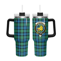 Campbell Ancient 01 Tartan Crest 40 oz Insulated Tumbler with Handle