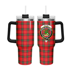 Seton Modern Tartan Crest 40 oz Insulated Tumbler with Handle