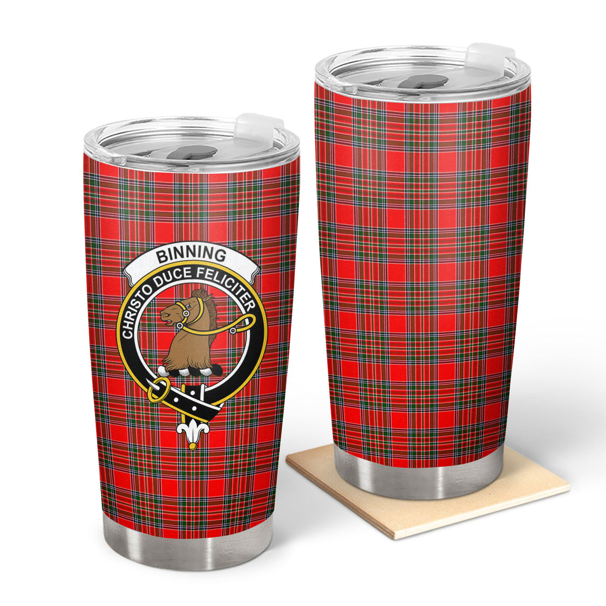 Binning (of Wallifoord) Tartan Crest Tumbler