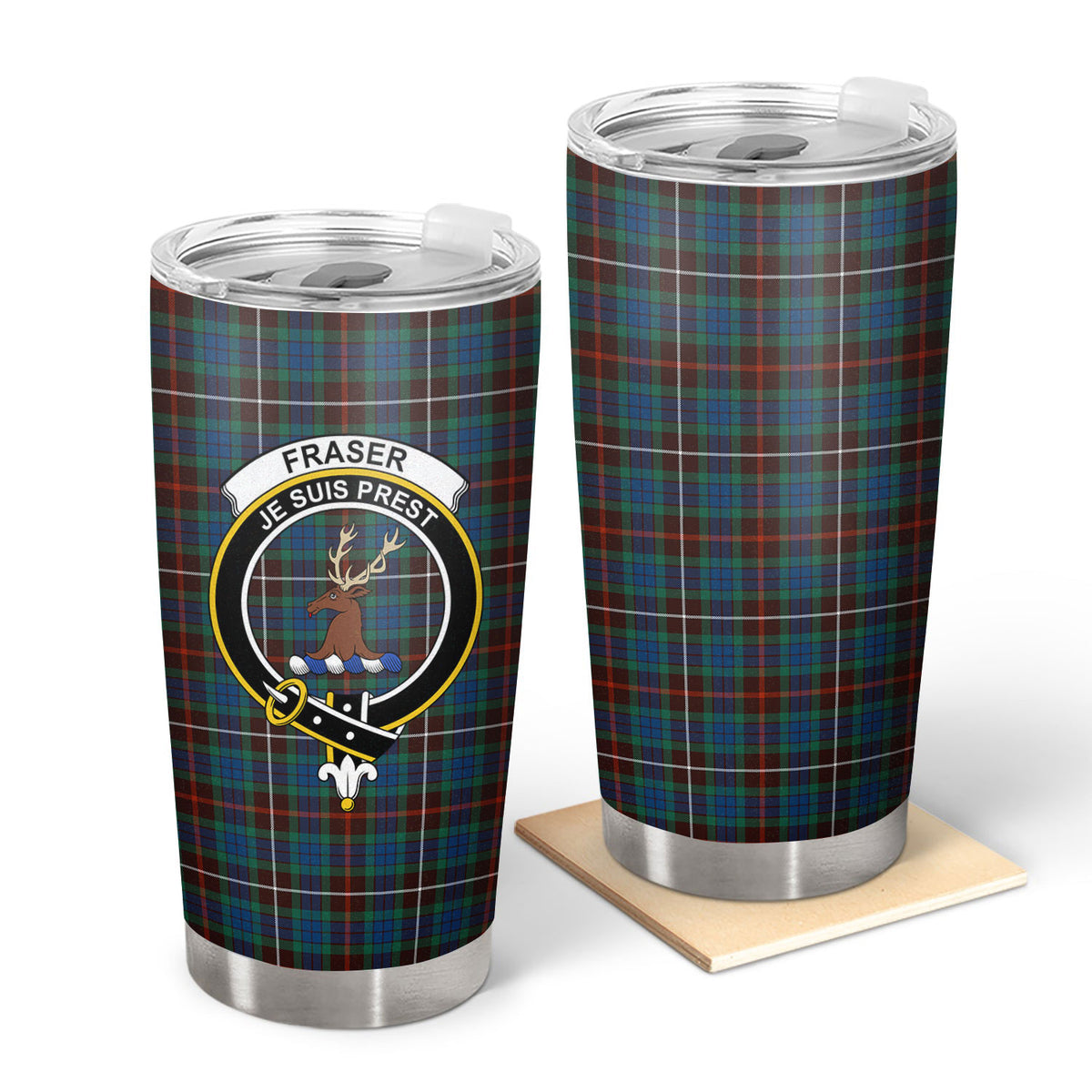 Fraser (of Lovat) Hunting Ancient Tartan Crest Tumbler