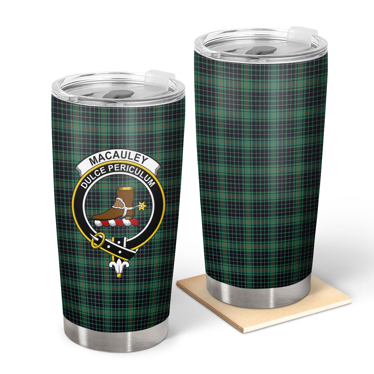 MacAuley Hunting Ancient Tartan Crest Tumbler