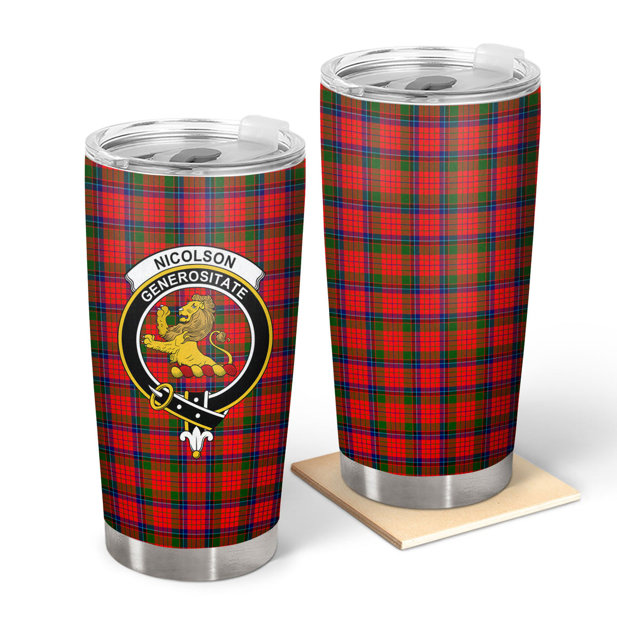 Nicolson Modern Tartan Crest Tumbler