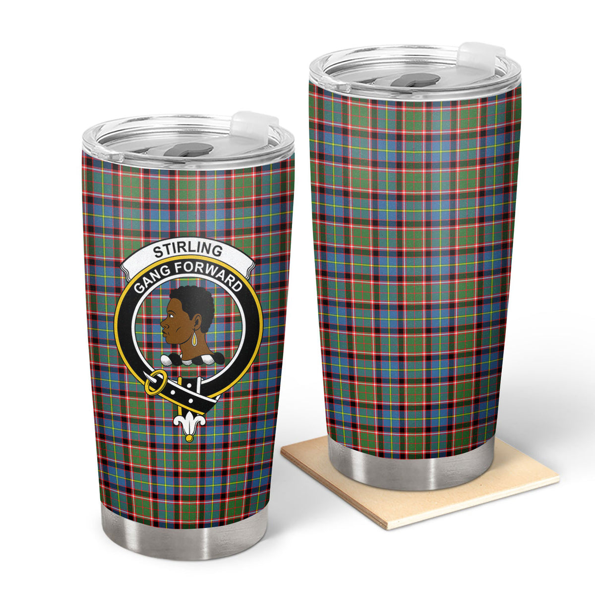 Stirling (of Keir) Tartan Crest Tumbler