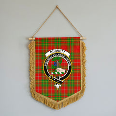 Burnett Ancient Tartan Crest Wall Hanging Banner - Wood Pole