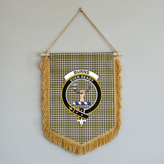 Burns Check Tartan Crest Wall Hanging Banner - Wood Pole