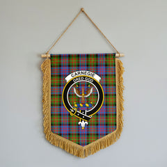 Carnegie Ancient Tartan Crest Wall Hanging Banner - Wood Pole