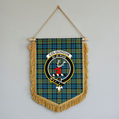 Colquhoun Ancient Tartan Crest Wall Hanging Banner - Wood Pole