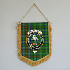 Cranstoun Tartan Crest Wall Hanging Banner - Wood Pole