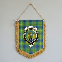 Johnson Ancient Tartan Crest Wall Hanging Banner - Wood Pole