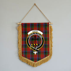 Leith Tartan Crest Wall Hanging Banner - Wood Pole