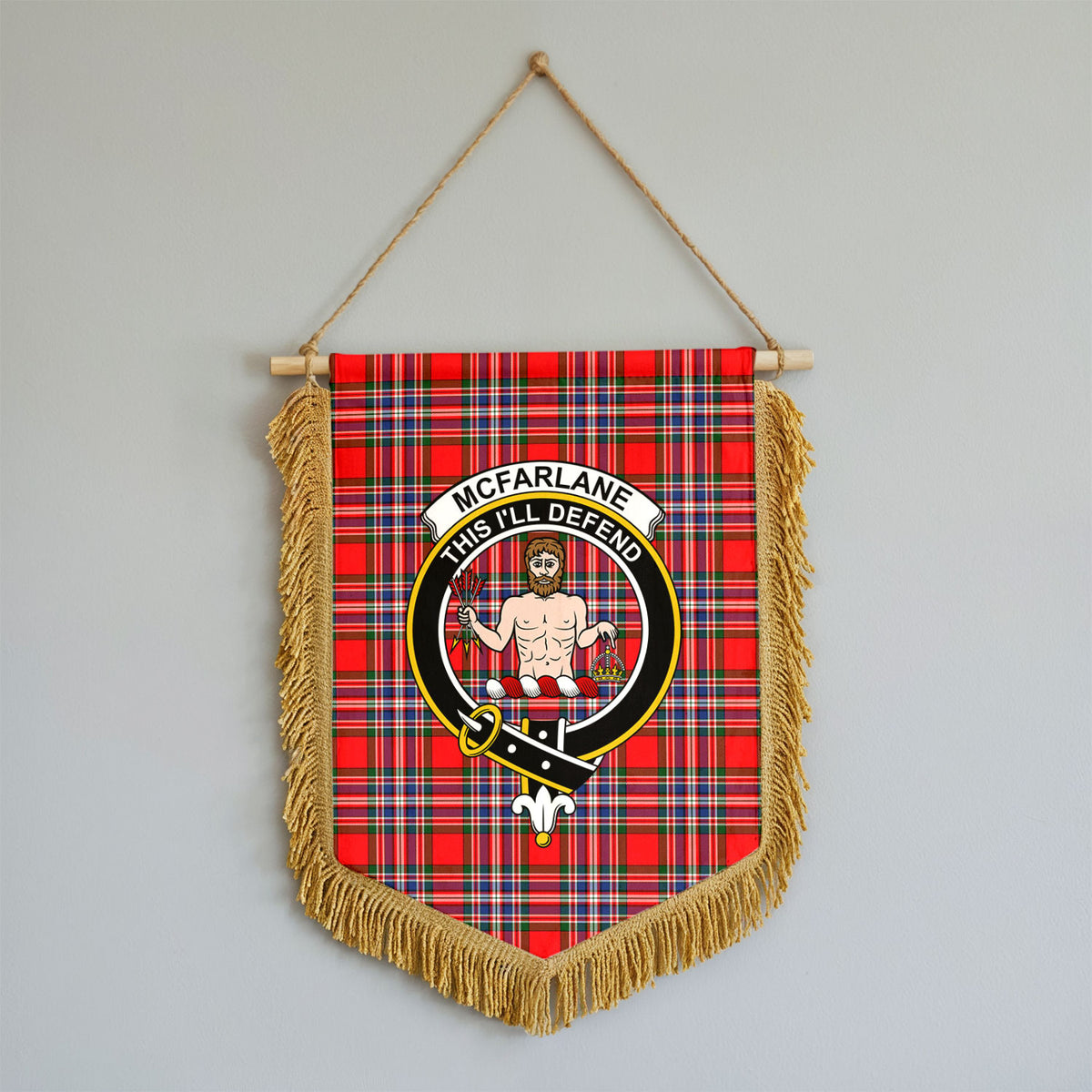 McFarlane Modern Tartan Crest Wall Hanging Banner - Wood Pole