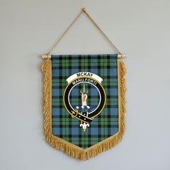 McKay Ancient Tartan Crest Wall Hanging Banner - Wood Pole