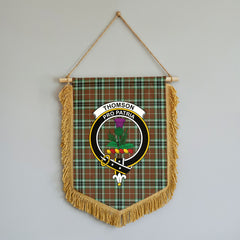 Thomson Hunting Modern Tartan Crest Wall Hanging Banner - Wood Pole