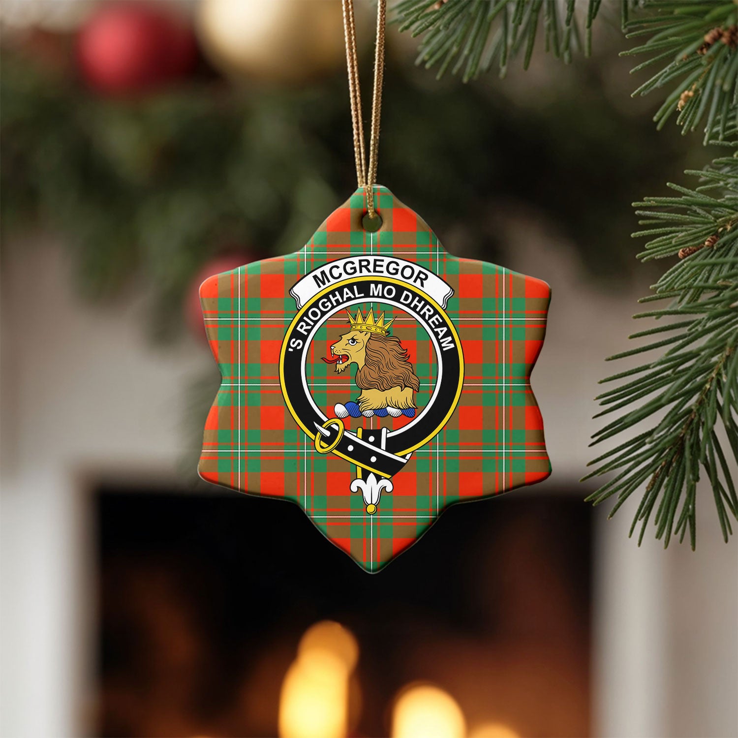 McGregor Ancient Tartan Crest Christmas Ceramic Ornament