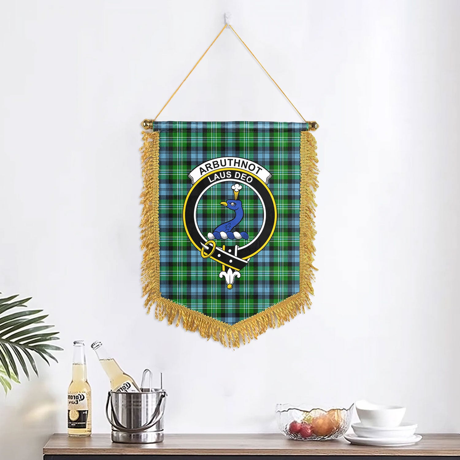 Arbuthnot Ancient Tartan Crest Wall Hanging Banner