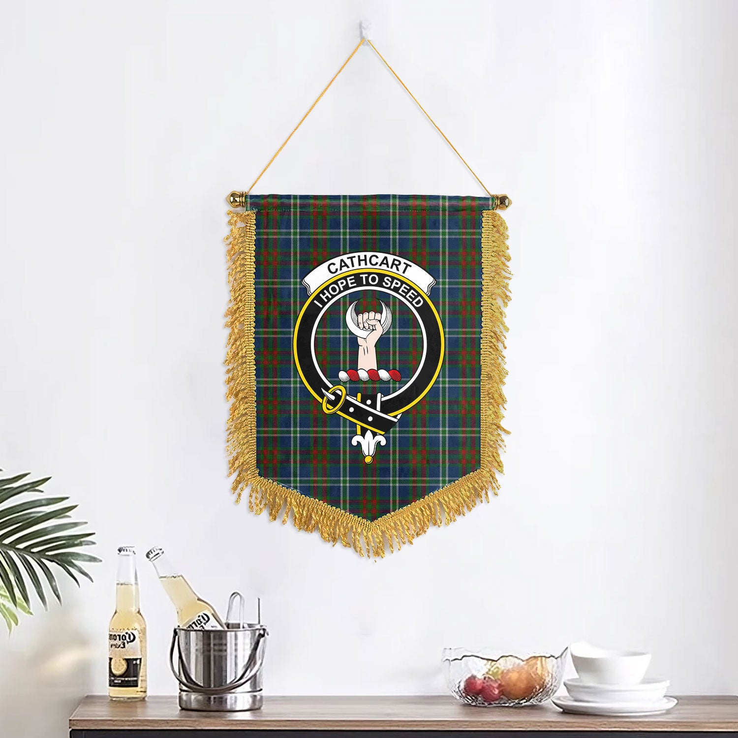 Cathcart Tartan Crest Wall Hanging Banner