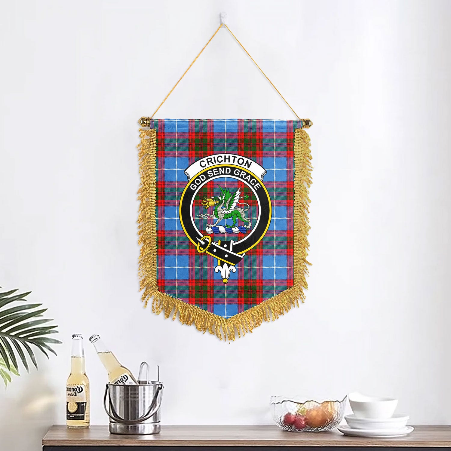 Crichton Tartan Crest Wall Hanging Banner