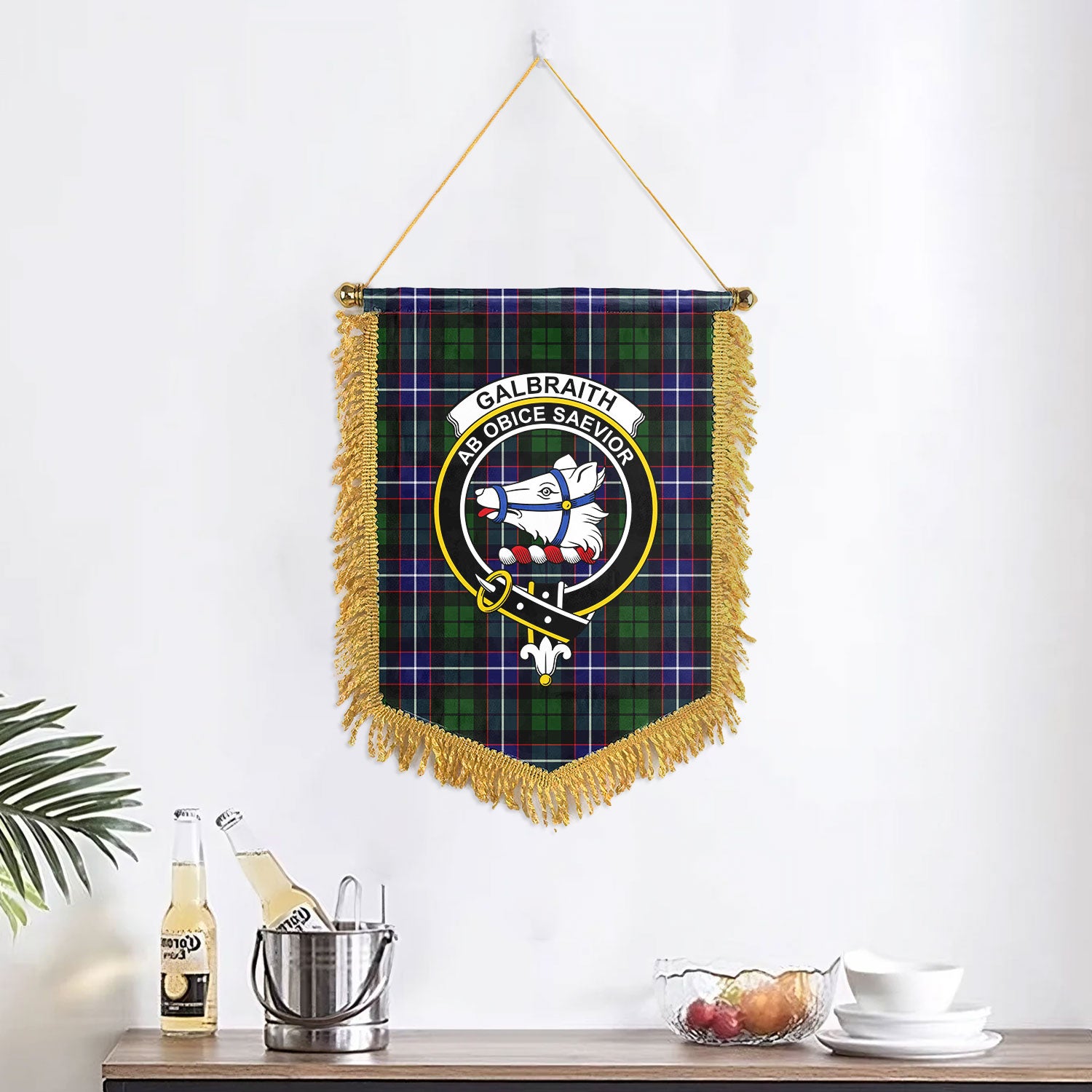 Galbraith Modern Tartan Crest Wall Hanging Banner