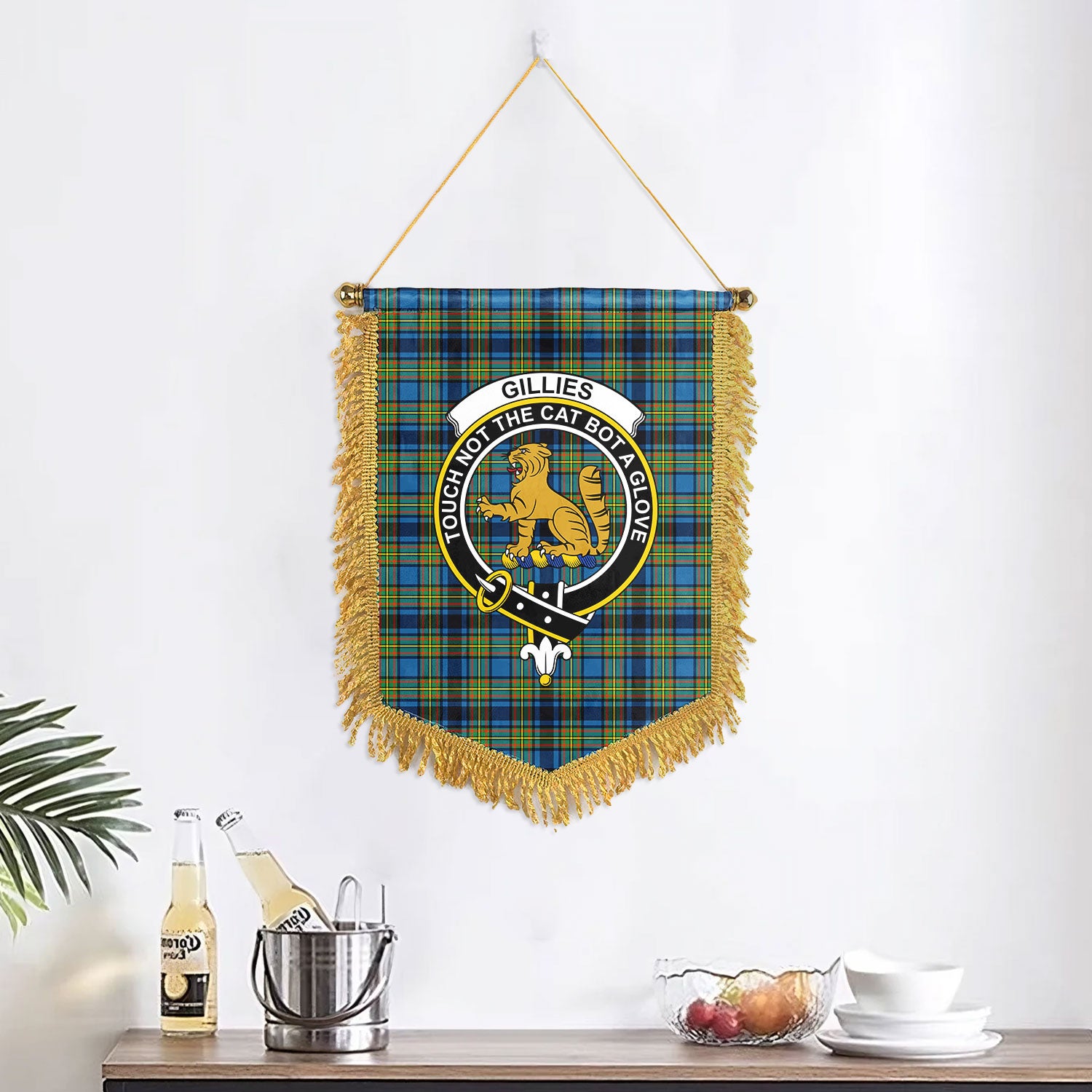 Gillies Ancient Tartan Crest Wall Hanging Banner