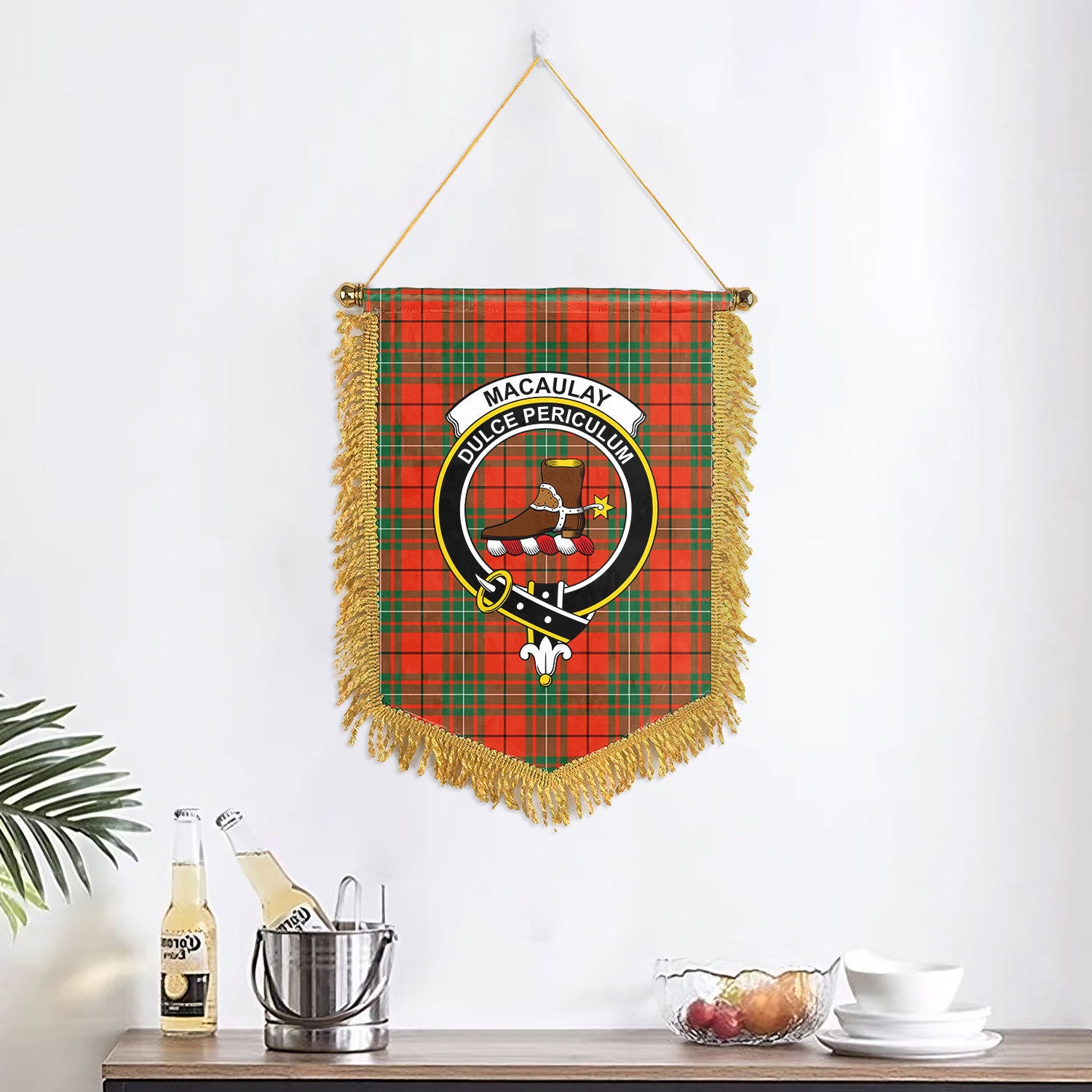 MacAulay Ancient Tartan Crest Wall Hanging Banner