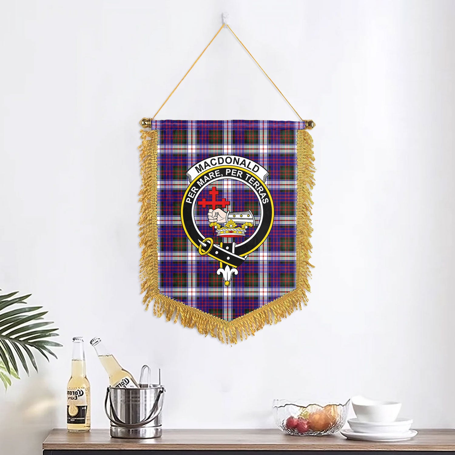 MacDonald Dress Modern Tartan Crest Wall Hanging Banner